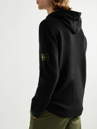 Stone Island - Logo-Appliquéd Wool-Blend Zip-Up Hoodie - Black