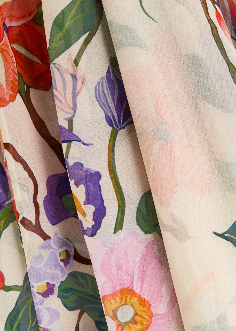 Borgo DE Nor Ara Floral-print Silk-chiffon Cape - Multicoloured - One Size