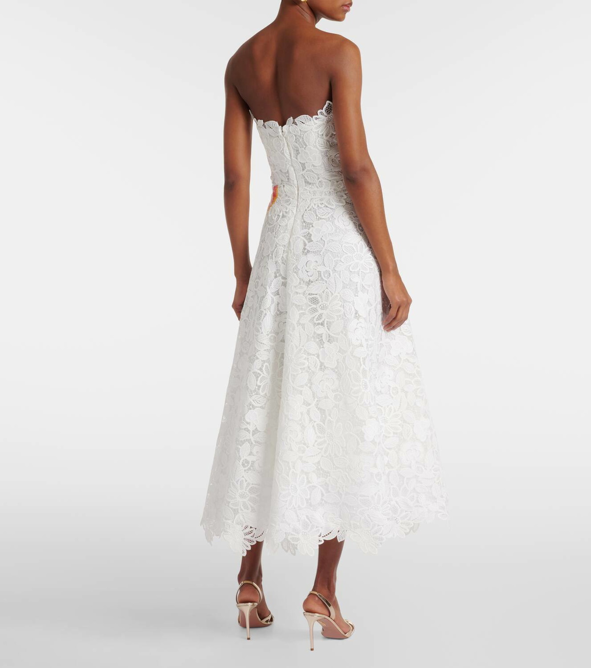 Costarellos Mariela floral sequined lace midi dress Costarellos