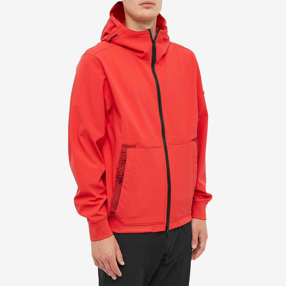 Stone Island Men's Soft-Shell Hooded Jacket in Red Stone Island