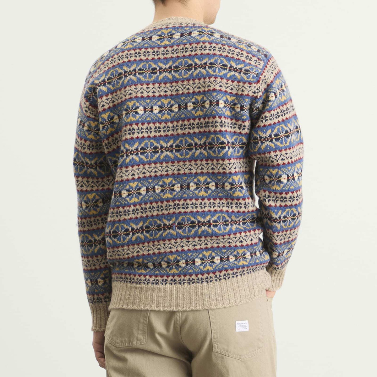 Jamieson's of Shetland Men's Jamiesons of Shetland Fair Isle Crew Knit in New Pattern Blue