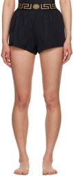 Versace Underwear Black Greca Shorts