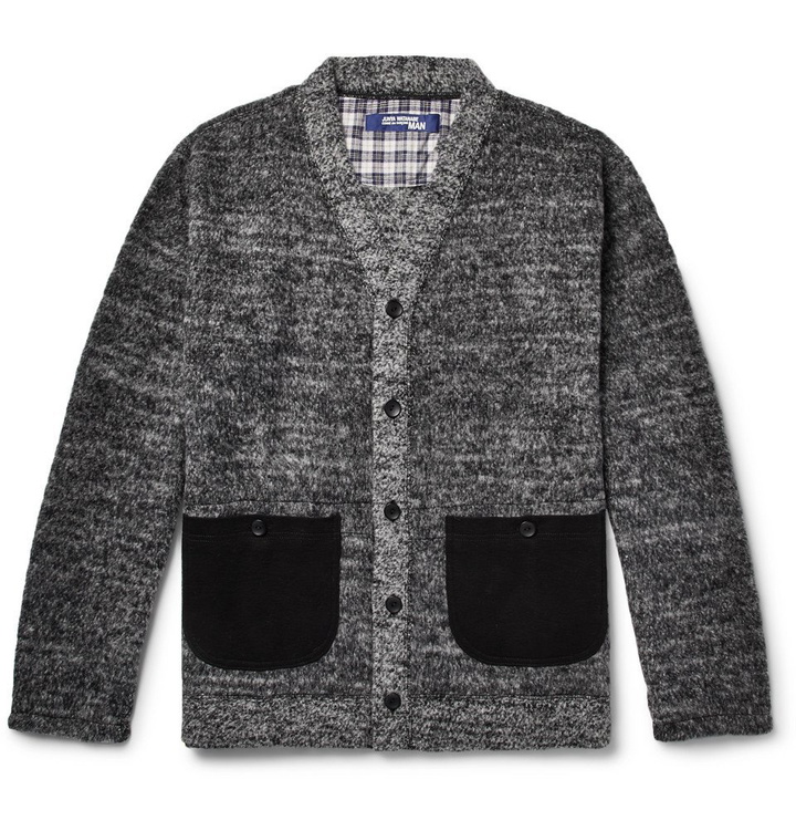 Photo: Junya Watanabe - Slim-Fit Cotton-Trimmed Mélange Wool-Blend Cardigan - Men - Charcoal