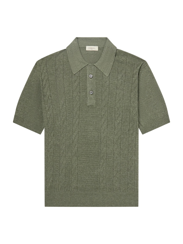 Photo: PIACENZA 1733 - Silk and Linen-Blend Polo Shirt - Green