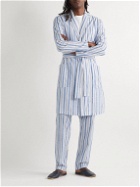 Oliver Spencer Loungewear - Striped Organic Cotton Robe - Blue