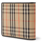 Burberry - Checked Twill and Leather Billfold Wallet - Men - Tan