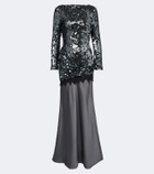 Christopher Esber Lace-trimmed sequined paneled gown