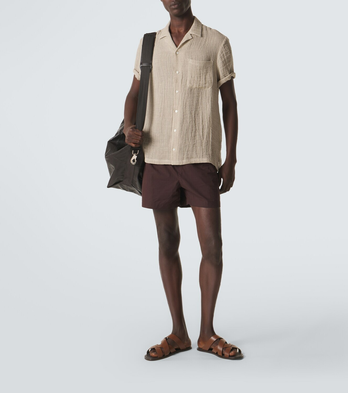 Le Kasha Linen bowling shirt