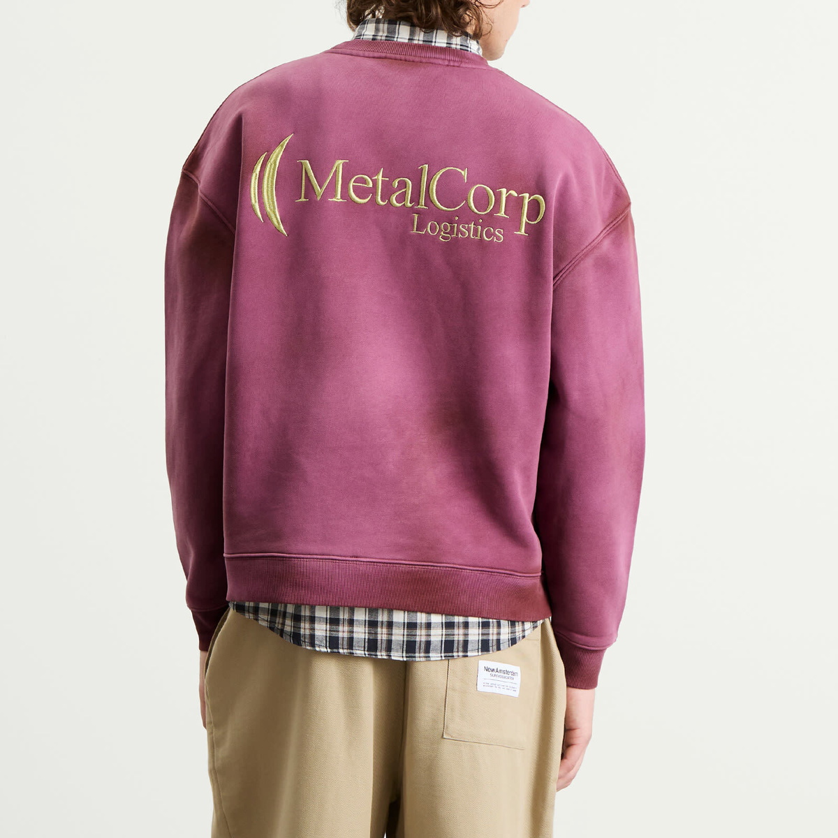 Metalwood Studio Men's Metalcorp Crew Sweatshirt in Vino