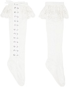 Chopova Lowena White Lace-Up Socks