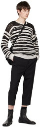 Isabel Benenato Black & White Striped Sweater