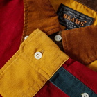 Beams Plus Men's Button Corduroy Panel Shirt in Golden Brown
