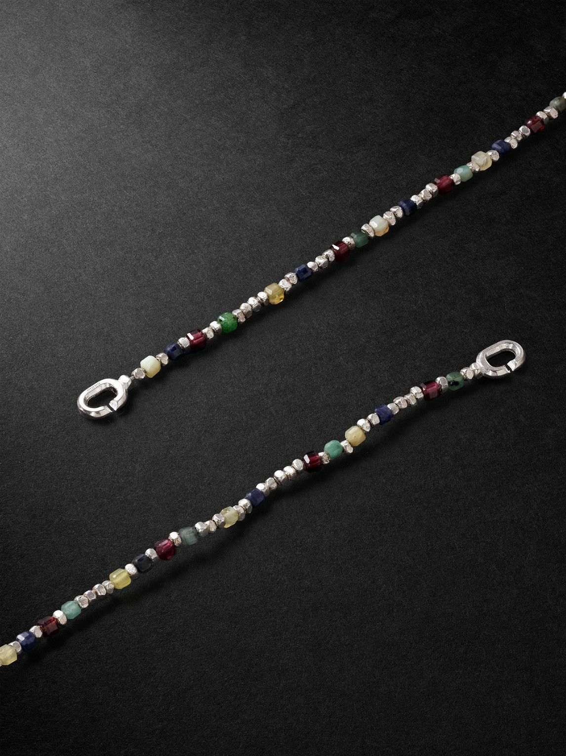 M. Cohen - Percep Convertible Sterling Silver Multi-Stone Beaded Necklace - Silver