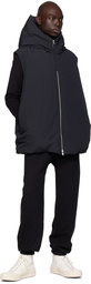 Jil Sander Black Hooded Down Vest