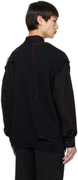 Yohji Yamamoto Black Embroidered Vest
