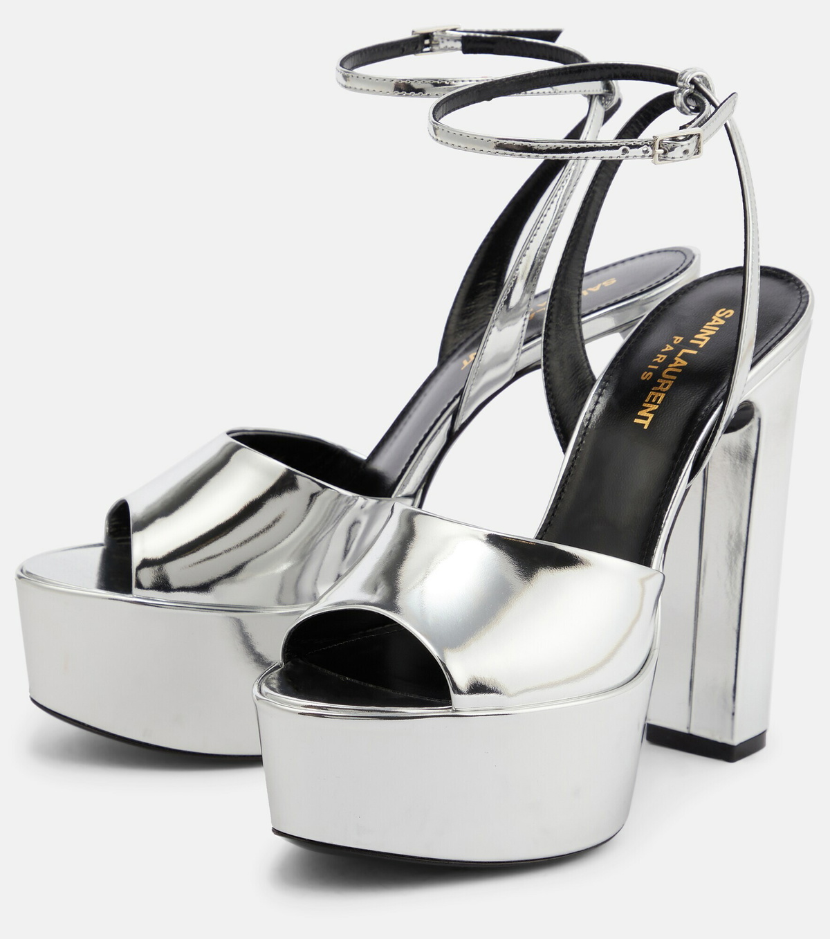 SL JODIE 135 PLATFORM SANDALS BLACK SUEDE