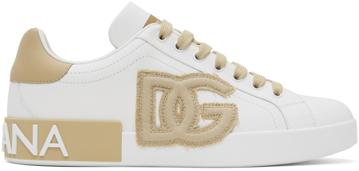 Photo: Dolce&Gabbana White & Beige Portofino Sneakers