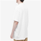 Comme des Garçons Homme Plus Rose in Bud Embroidery Poly T-Shirt in White