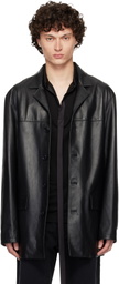 1017 ALYX 9SM Black Four Button Leather Blazer
