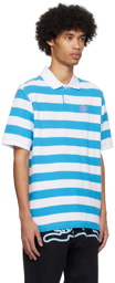 ICECREAM Blue & White Striped Polo