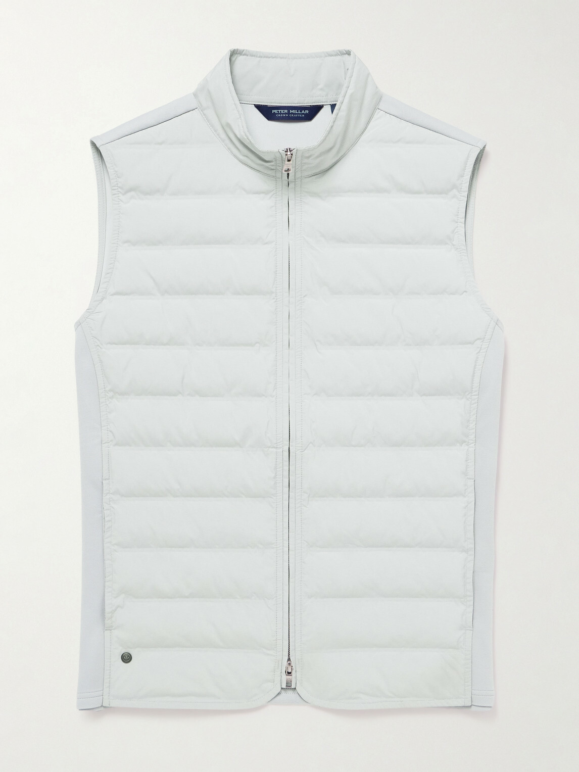 Peter Millar - Winsome Hybrid Quilted Striped Shell and Piqué Gilet - Gray