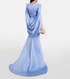 Alex Perry Caped crêpe satin gown