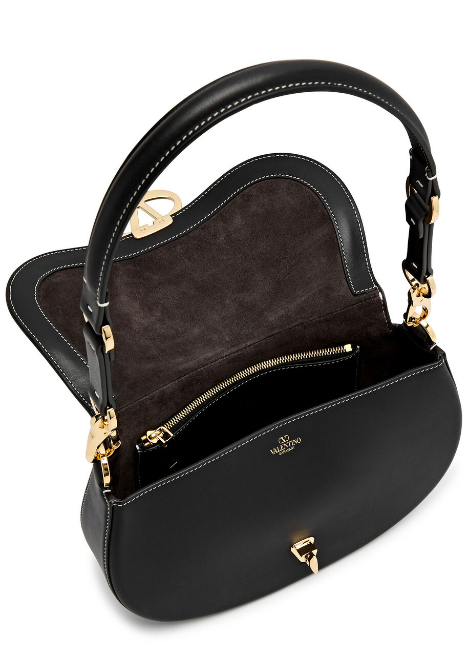 ショルダーバッグ・ポシェット VALENTINO GARAVANI BLACK LEATHER OHVAL SHOULDER BAG Valentino Garavani Medium Ohval Leather Shoulder Bag | Black