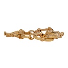 TAKAHIROMIYASHITA TheSoloist. Gold Bone Shaped Carabiner Bracelet