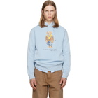 Polo Ralph Lauren Blue Polo Bear Garment-Dyed Fleece Hoodie