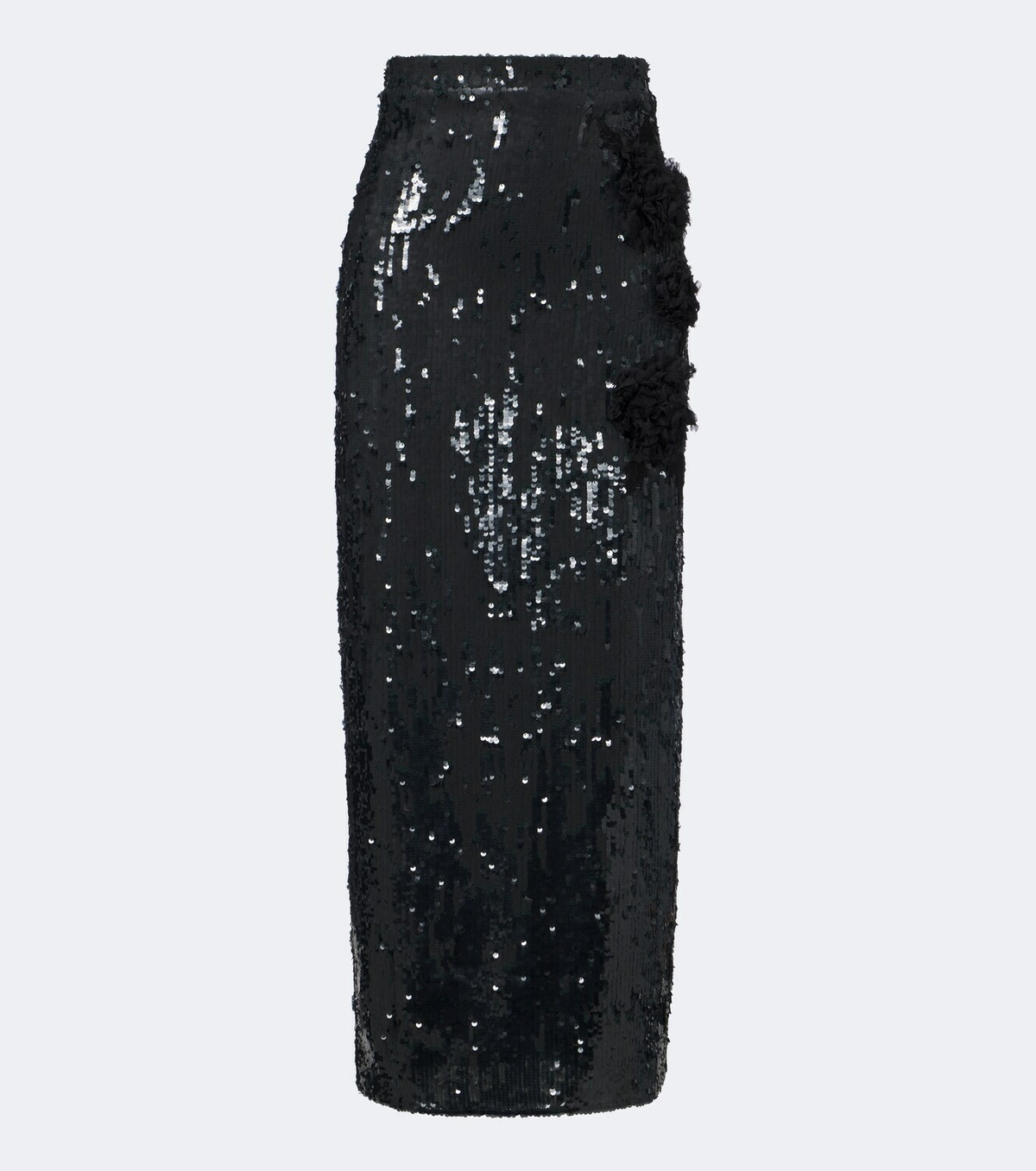 Erdem Floral-appliqué sequined midi skirt
