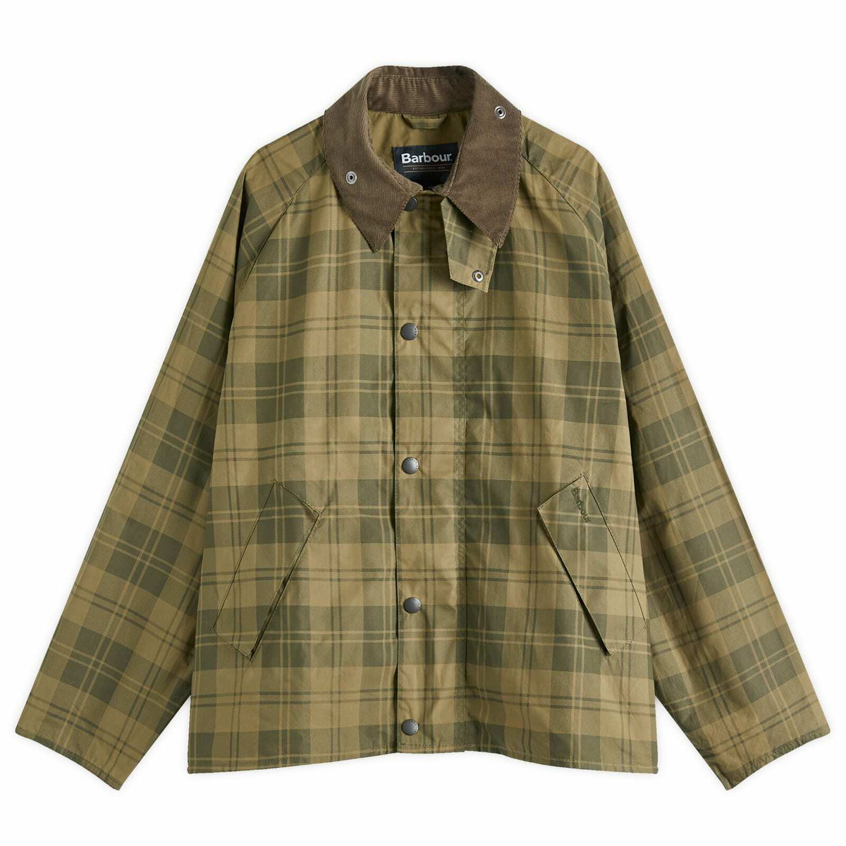 Barbour Men's Transport Check Cotton Casual Jacket in Olive Check