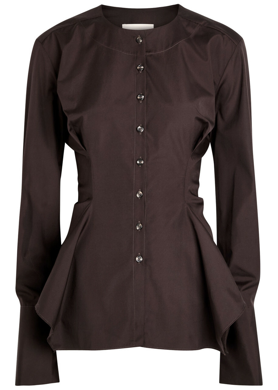 Liberowe Lavinia Darted Cotton-poplin Shirt Dark Purple
