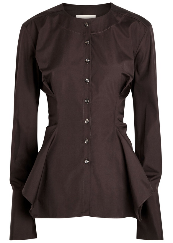 Photo: Liberowe Lavinia Darted Cotton-poplin Shirt Dark Purple