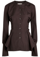 Liberowe Lavinia Darted Cotton-poplin Shirt Dark Purple