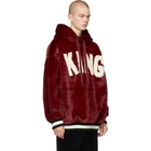 Dolce and Gabbana Red Fuzzy King DGMillennials Hoodie