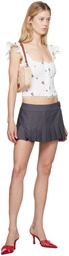 GUIZIO Gray Lyneth Pleated Miniskirt
