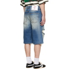 COÛT DE LA LIBERTÉ Blue Zander Crispy Baggy Denim Shorts