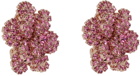 Magda Butrym Gold & Pink Flower Crystal Earrings