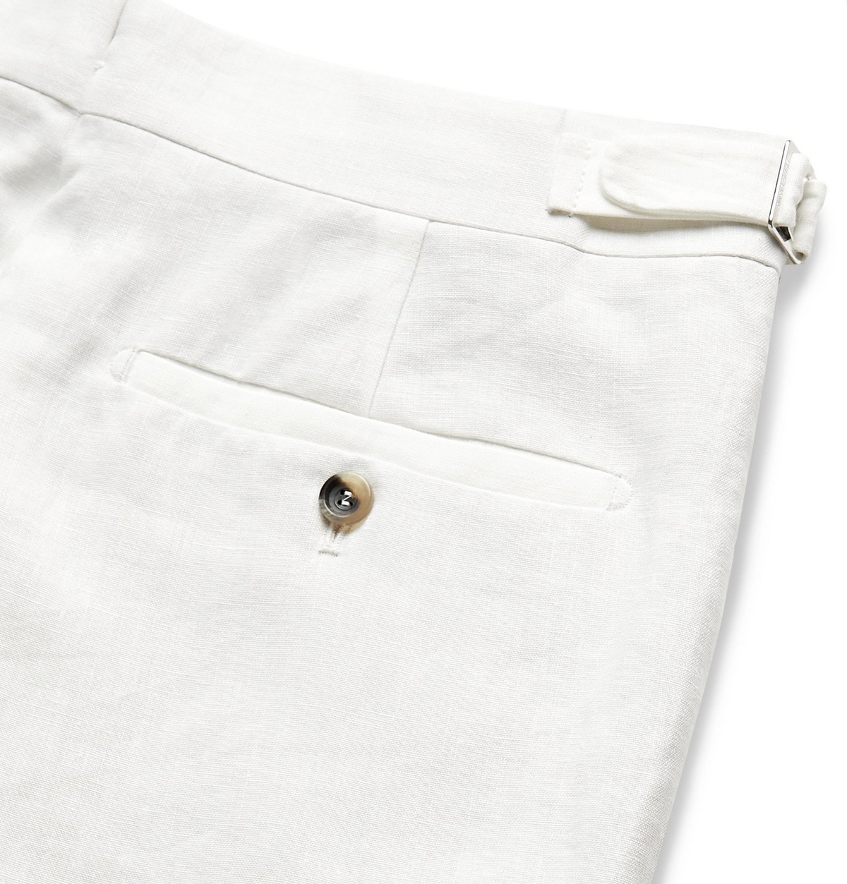 Loro Piana - Slim-Fit Pleated Linen Shorts - White Loro Piana