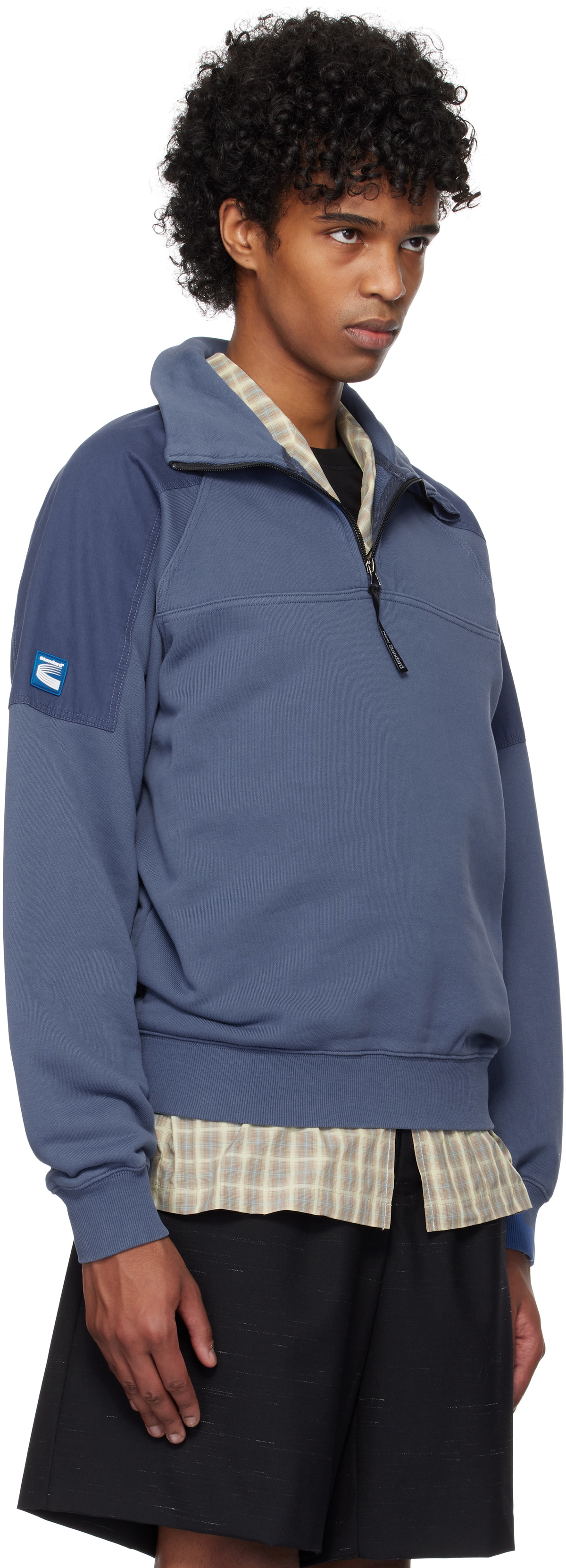 Kijun Blue Half Zip-Up Sweatshirt