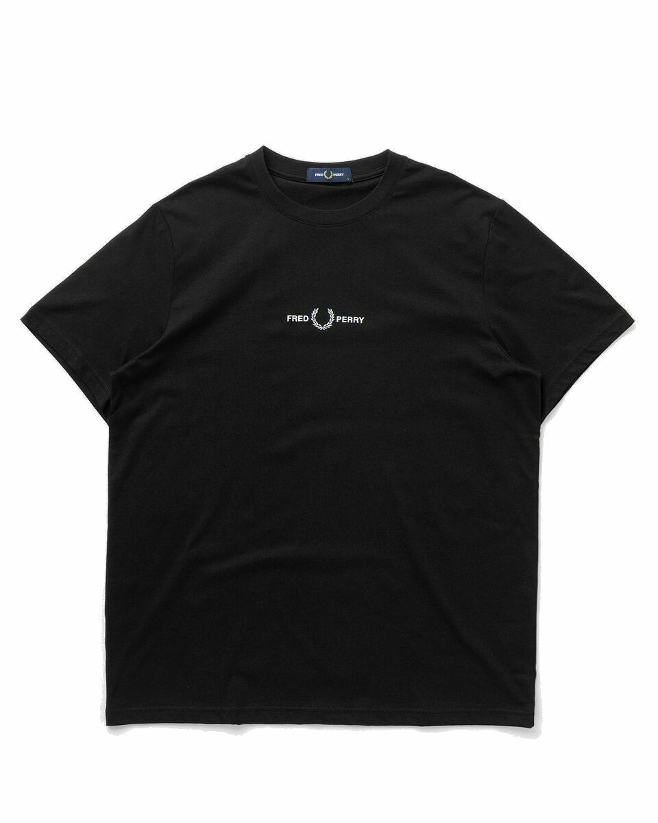 Photo: Fred Perry Embroidered T Shirt Black - Mens - Shortsleeves