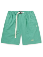 Abc. 123. - Wide-Leg Belted Logo-Appliquéd Cotton-Ripstop Shorts - Green