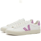 Veja Womens Women's Campo Sneakers in Extra White/Mulberry