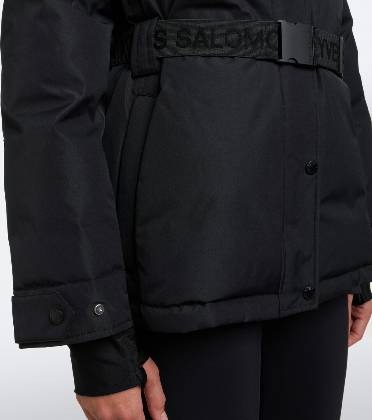 Yves Salomon Belted shearling-trimmed ski jacket