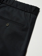 Mr P. - Tapered Wool Drawstring Trousers - Blue