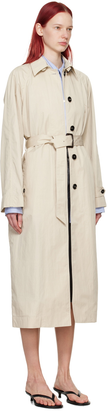 Teurn Studios Beige Belted Trench Coat