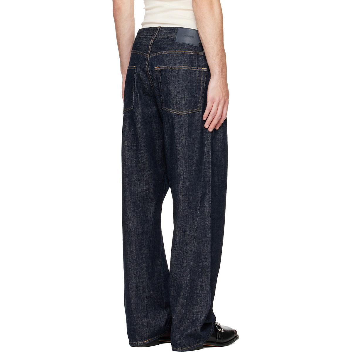Sunflower Navy Wide Twist Jeans