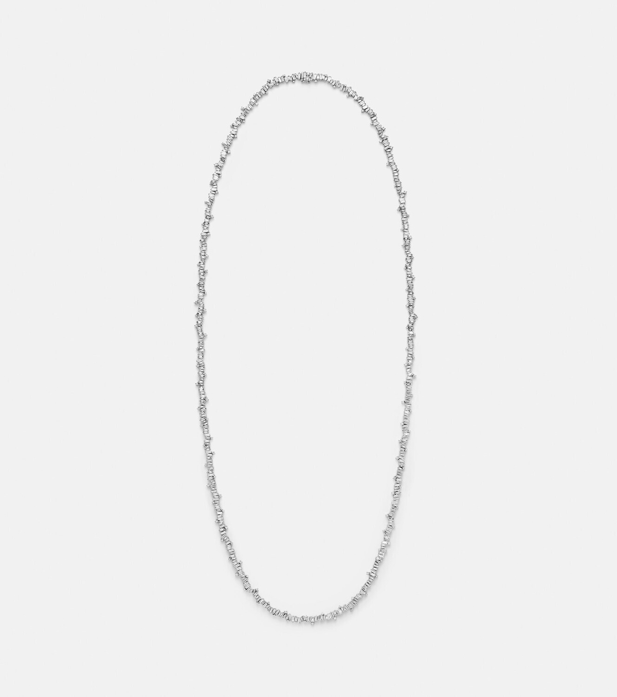 Suzanne Kalan Bold Burst 18kt white gold tennis necklace with diamonds