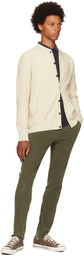 Sunspel Beige Spread Collar Cardigan