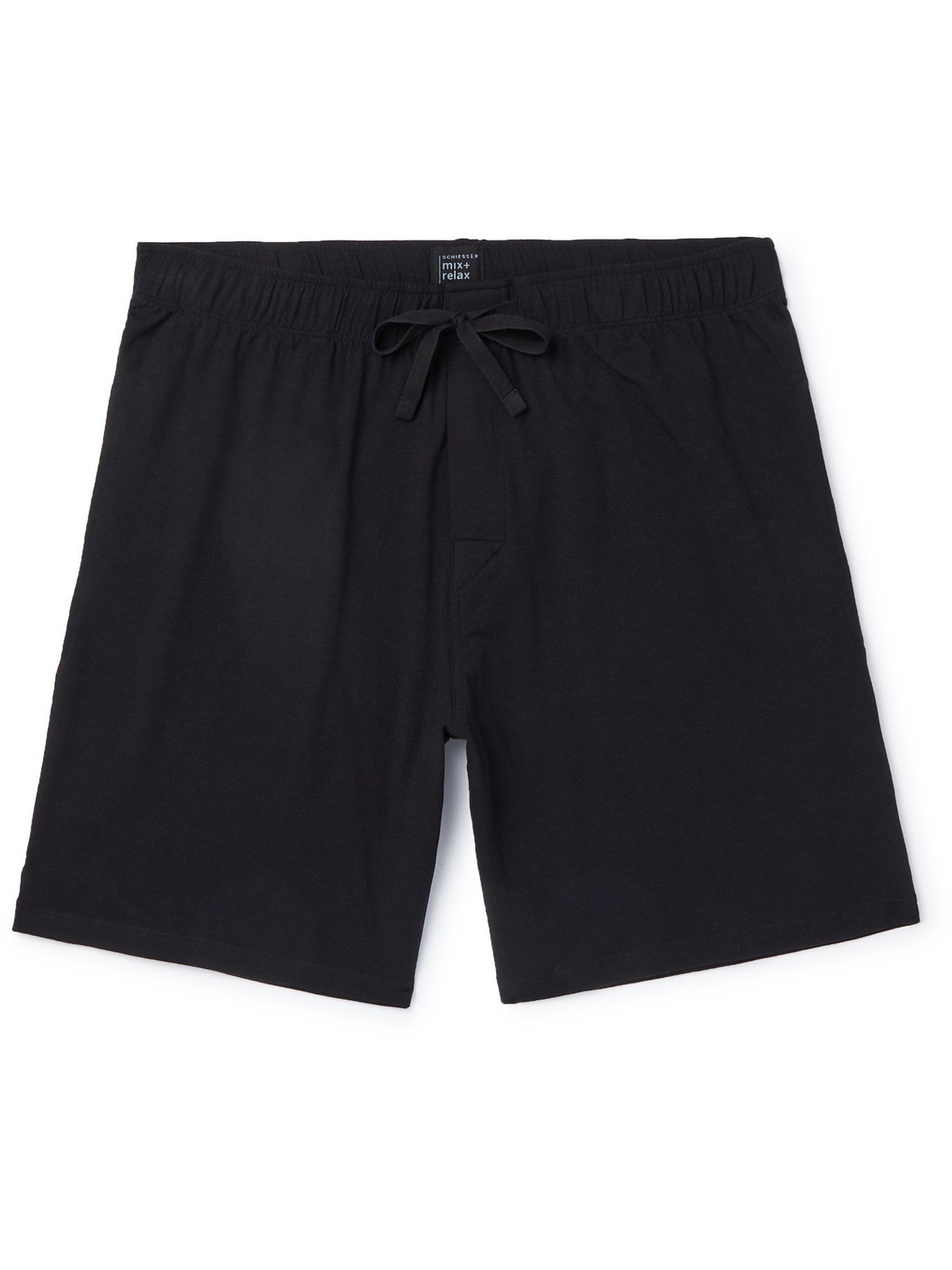 SCHIESSER - M - Black Cotton-Jersey - Pyjama Schiesser Shorts